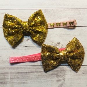 Big bow headband sparkle headband glitter headband